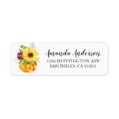 Adres zonnebloem Floral Pumpkin Etiket (Voorkant)