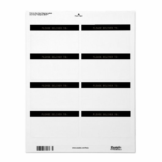 Adres zwart-goudlettertype etiket (Full Sheet)