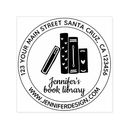 Adresboek Bibliotheek Zelfinktende Stempel (Design)