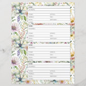 Adresboekpagina pastel bloemmotief (Achterkant)