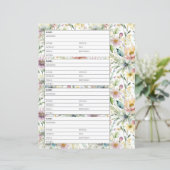 Adresboekpagina pastel bloemmotief (Staand voorkant)