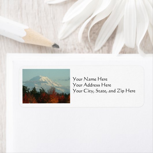 Adresetiketten: Autumn Mt. Rainier Etiket (Insitu)