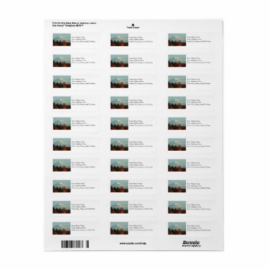 Adresetiketten: Autumn Mt. Rainier Etiket (Full Sheet)