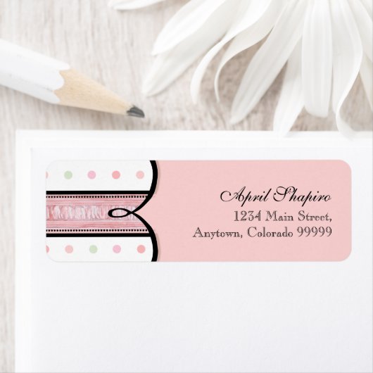 Adresetiketten - Baby shower Franse Boog en Stippe Etiket (Insitu)