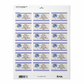 Adresetiketten BALLONNEN Baby shower Pop Blauw Jon Etiket (Full Sheet)