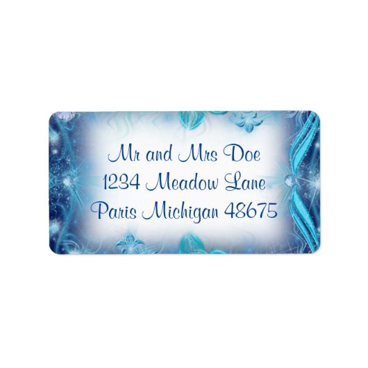 Adresetiketten/Blauw Abstract Etiket (Voorkant)
