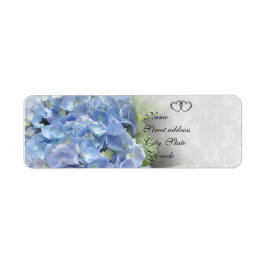 Adresetiketten Blauwe hydrangeas Etiket