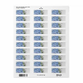 Adresetiketten Blauwe hydrangeas Etiket (Full Sheet)
