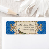 Adresetiketten - Blauwe  pauw & etsen Etiket (Insitu)