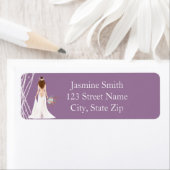 Adresetiketten Boho Brunette Hair Bride Parels Etiket (Insitu)