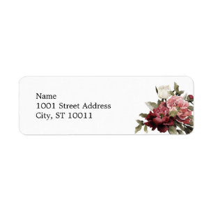 Adresetiketten Bourgogne & Blush Boeket Etiket