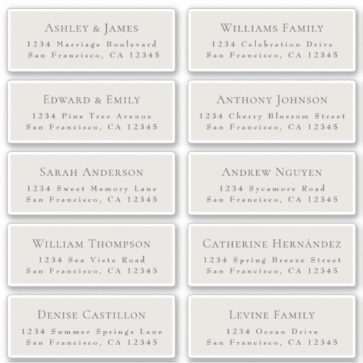 Adresetiketten  bruiloft sticker (Voorkant)
