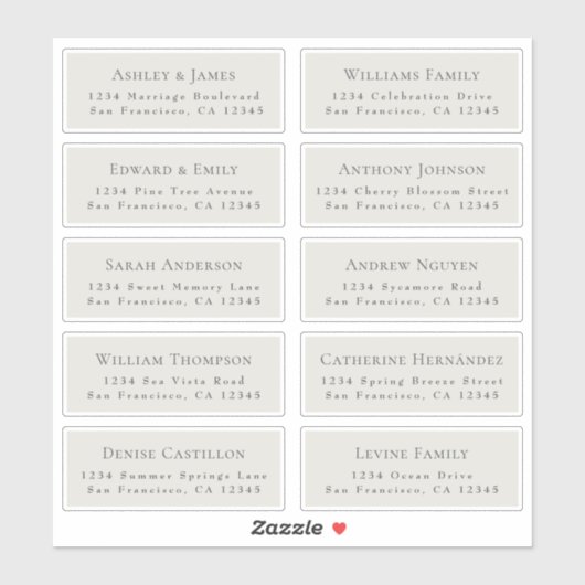 Adresetiketten  bruiloft sticker (Vel)