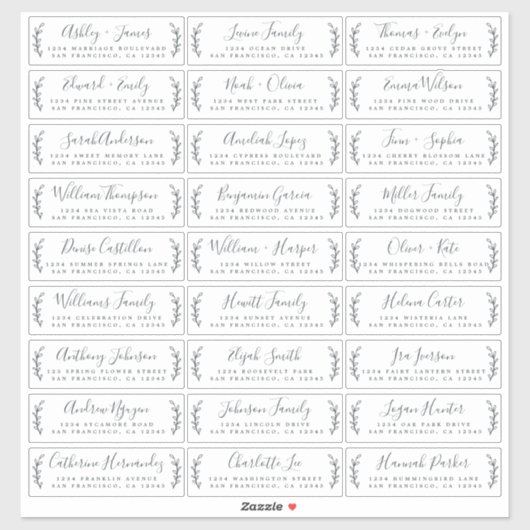 Adresetiketten bruiloft sticker (Vel)