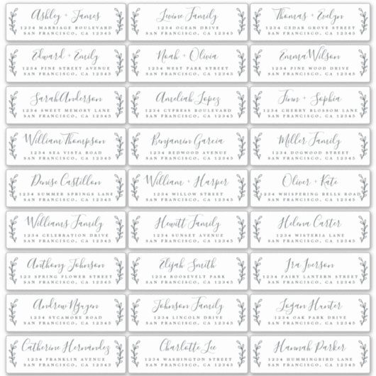 Adresetiketten  bruiloft sticker (Voorkant)