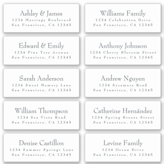 Adresetiketten  bruiloft sticker (Voorkant)