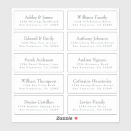 Adresetiketten  bruiloft sticker