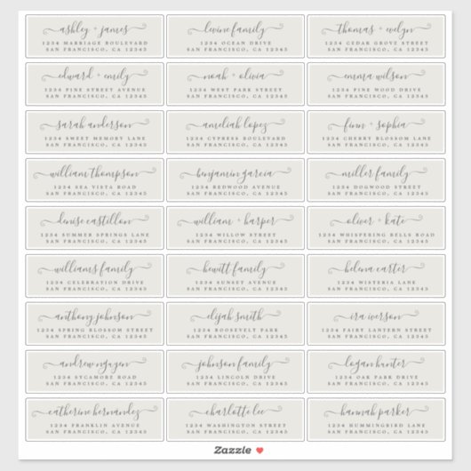 Adresetiketten bruiloft sticker (Vel)