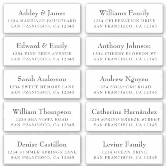 Adresetiketten  bruiloft sticker (Voorkant)