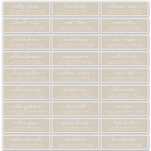 Adresetiketten  bruiloft sticker (Voorkant)