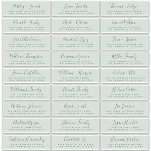 Adresetiketten  bruiloft sticker (Voorkant)