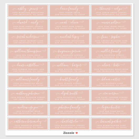 Adresetiketten  bruiloft sticker (Vel)