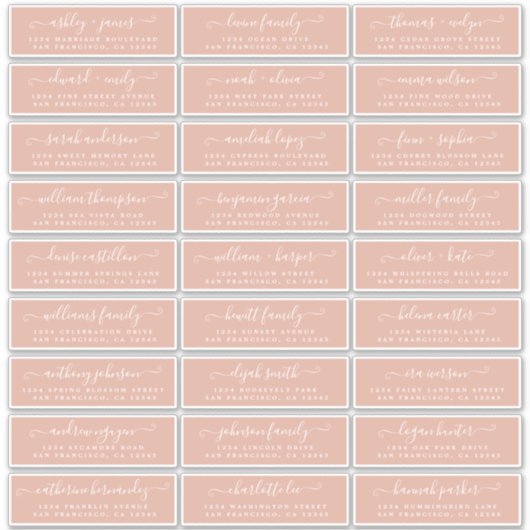 Adresetiketten  bruiloft sticker (Voorkant)