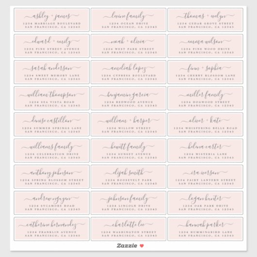 Adresetiketten  bruiloft sticker (Vel)