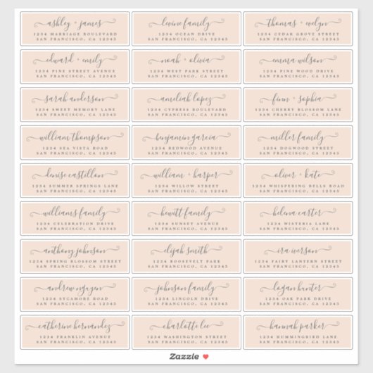 Adresetiketten  bruiloft sticker (Vel)