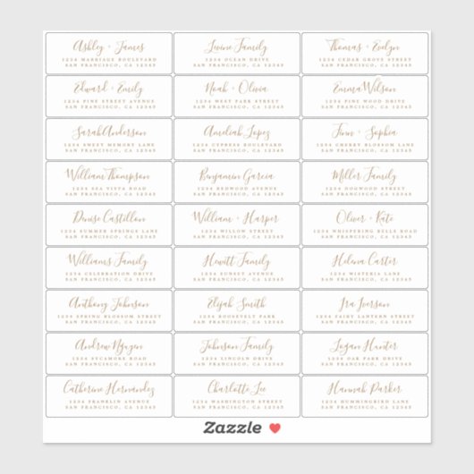 Adresetiketten  bruiloft sticker (Vel)