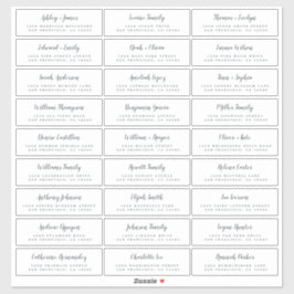 Adresetiketten  bruiloft sticker