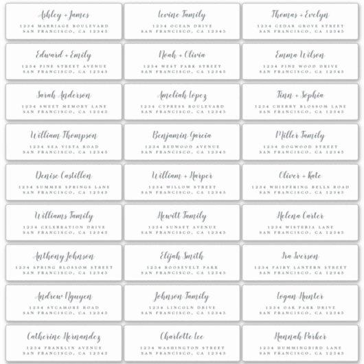 Adresetiketten  bruiloft sticker (Voorkant)