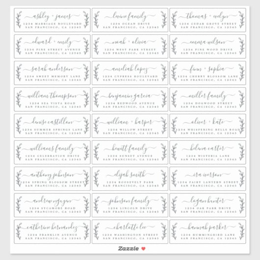 Adresetiketten  bruiloft sticker (Vel)