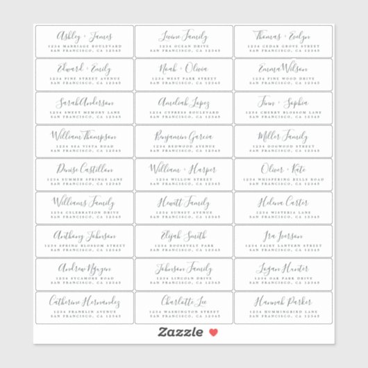 Adresetiketten  bruiloft sticker (Vel)