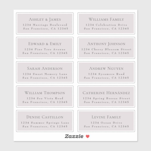 Adresetiketten  bruiloft sticker (Vel)