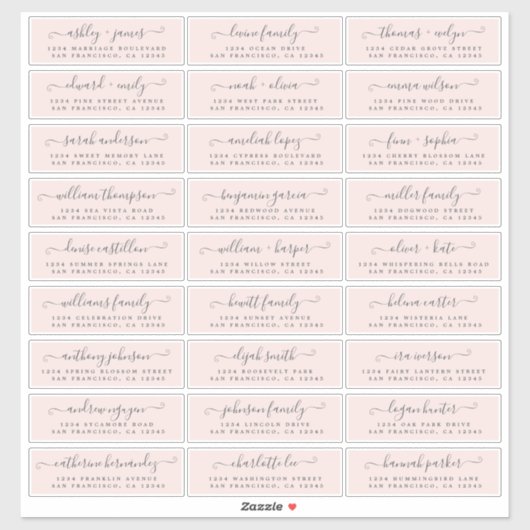 Adresetiketten  bruiloft sticker (Vel)