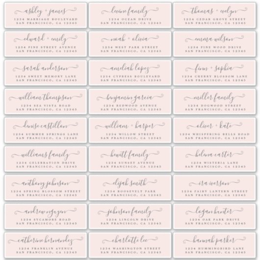 Adresetiketten  bruiloft sticker (Voorkant)