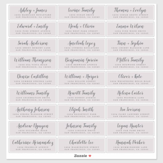 Adresetiketten  bruiloft sticker (Vel)