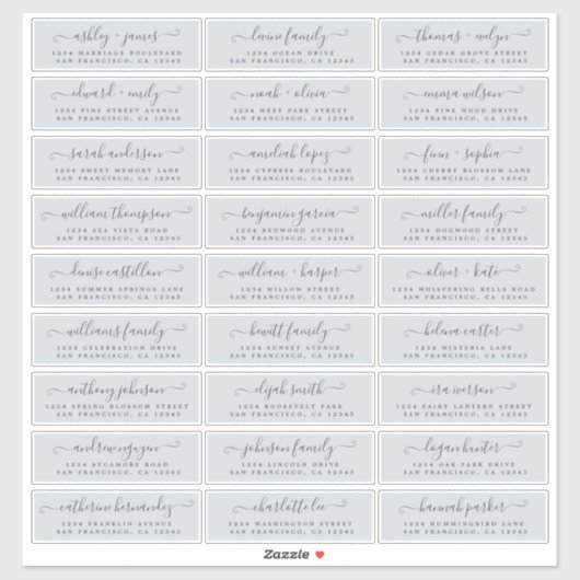 Adresetiketten  bruiloft sticker (Vel)