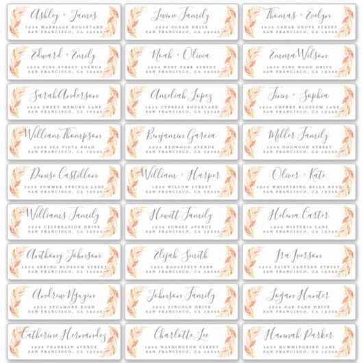 Adresetiketten bruiloft sticker (Voorkant)