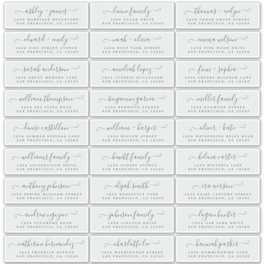 Adresetiketten  bruiloft sticker (Voorkant)