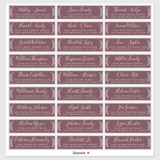 Adresetiketten  bruiloft sticker (Vel)