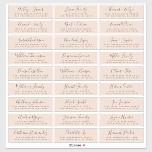 Adresetiketten  bruiloft sticker (Vel)