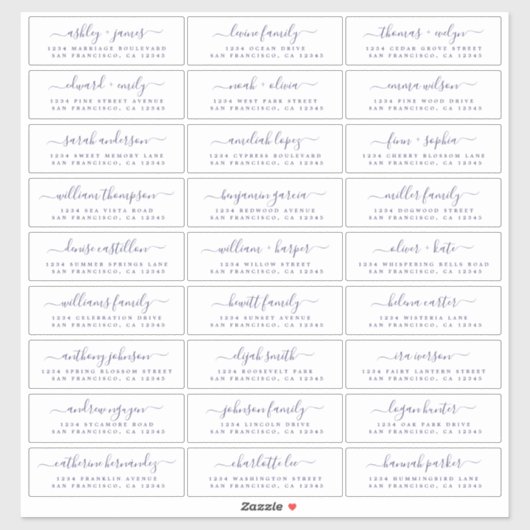 Adresetiketten  bruiloft sticker (Vel)