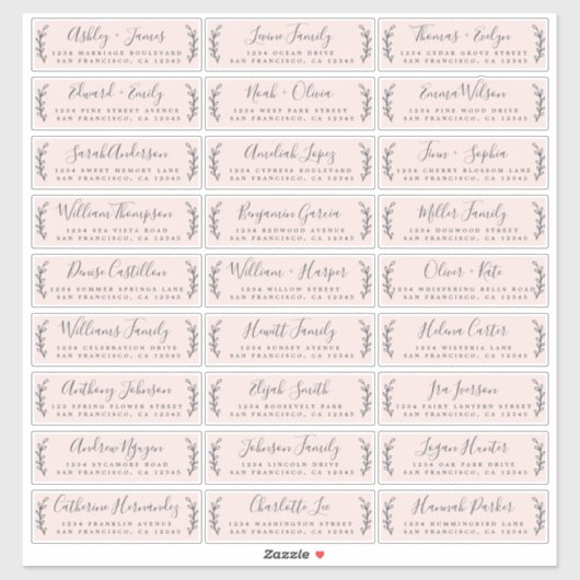 Adresetiketten  bruiloft sticker (Vel)