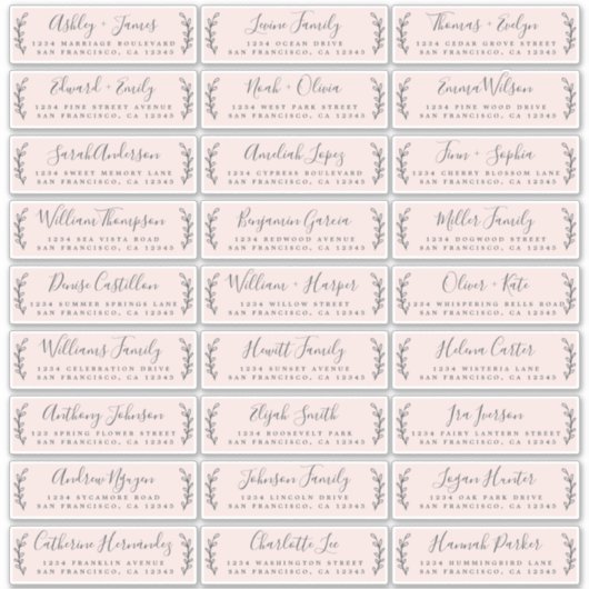 Adresetiketten  bruiloft sticker (Voorkant)