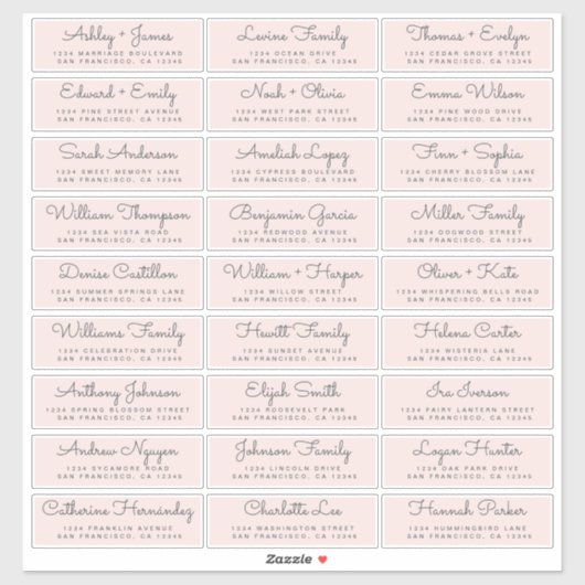 Adresetiketten bruiloft sticker (Vel)