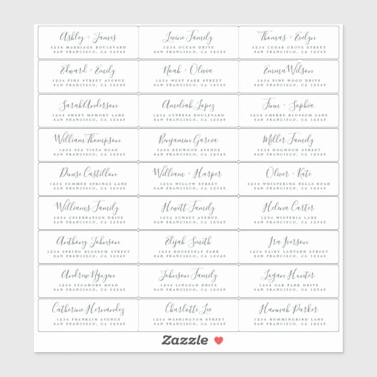 Adresetiketten  bruiloft sticker (Vel)