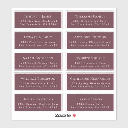 Adresetiketten  bruiloft sticker (Vel)