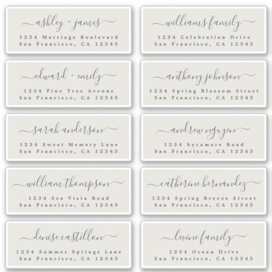 Adresetiketten  bruiloft sticker (Voorkant)